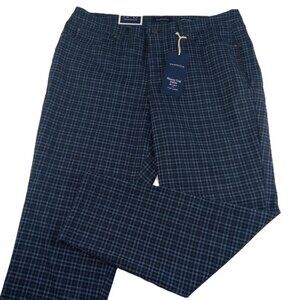 Charter Club Women's Bristol Skinny Leg Ankle Pant Size 16 Tonal Blue Plaid